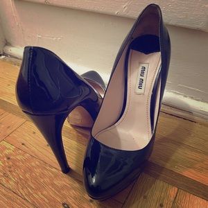 Miu Miu black patent leather pumps size 6